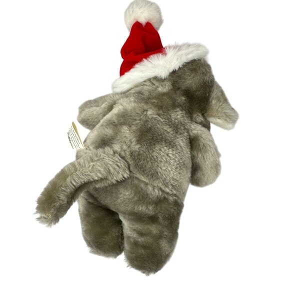 Prestige Toy Christmas Mouse Plush Vintage 1985 11 Inch Santa Hat Red Bow - Picture 3 of 7
